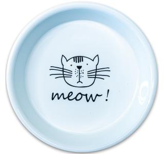Миска Mr.Kranch керамическая для кошек MEOW! 200 мл, белая