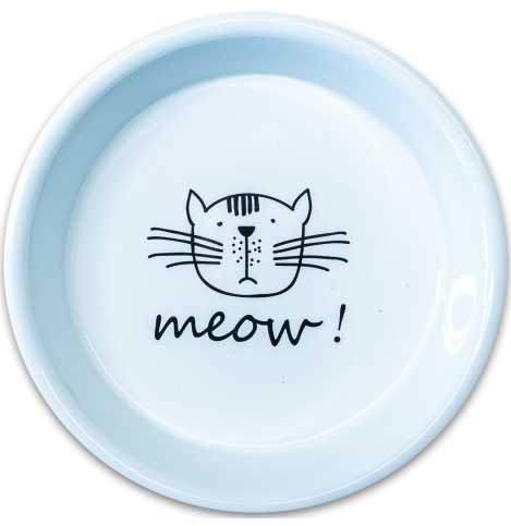 Миска Mr.Kranch керамическая для кошек MEOW! 200 мл, белая