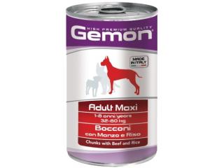 GEMON DOG MAXI Консервы для взрослых собак крупных пород, с говядиной и рисом, 1,250 кг