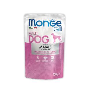 Monge GRILL POUCH MAIALE, Паучи для взрослых собак со свининой, 100 г