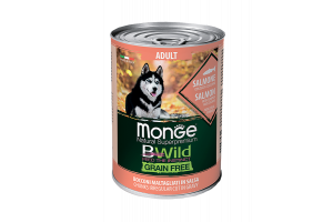 Monge BWild GRAIN FREE All Breeds Adult Salmone (Консервы для собак всех пород) из лосося с тыквой и кабачками, 400 гр