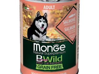 Monge BWild GRAIN FREE All Breeds Adult Salmone (Консервы для собак всех пород) из лосося с тыквой и кабачками, 400 гр