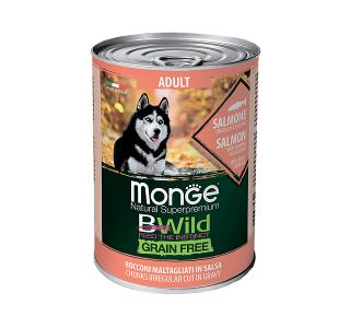 Monge BWild GRAIN FREE All Breeds Adult Salmone (Консервы для собак всех пород) из лосося с тыквой и кабачками, 400 гр