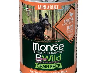 Monge BWild GRAIN FREE Mini Adult Anatra (Консервы для собак мелких пород) из утки с тыквой и кабачками, 400 гр