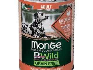 Monge BWild GRAIN FREE All Breeds Adult Tacchino (Консервы для собак всех пород) из индейки с тыквой и кабачками, 400 гр