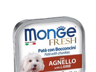 Monge Fresh PATE e BOCCONCINI con AGNELLO (Паштет для собак из ягненка), 100 г