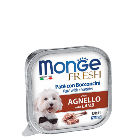 Monge Fresh PATE e BOCCONCINI con AGNELLO (Паштет для собак из ягненка), 100 г