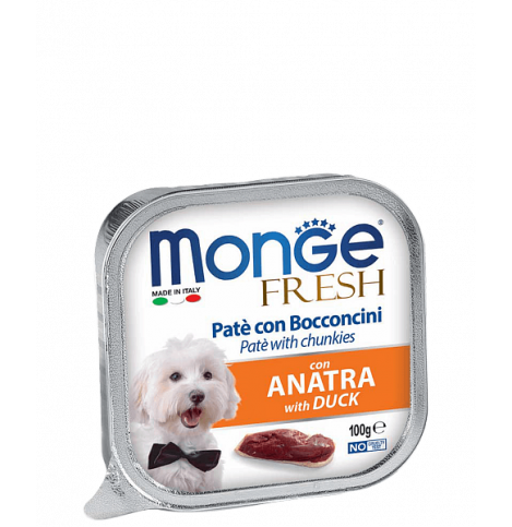 Monge Fresh PATE e BOCCONCINI con ANATRA (Паштет для собак из утки), 100 г