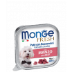 Monge Fresh PATE e BOCCONCINI con MANZO (Паштет для собак из говядины), 100 г