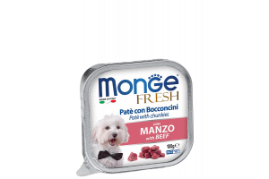 Monge Fresh PATE e BOCCONCINI con MANZO (Паштет для собак из говядины), 100 г