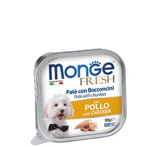 Monge Fresh PATE e BOCCONCINI con POLLO (Паштет для собак из курицы), 100 г