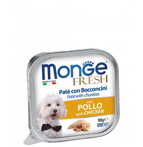 Monge Fresh PATE e BOCCONCINI con POLLO (Паштет для собак из курицы), 100 г