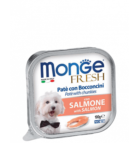 Monge Fresh PATE e BOCCONCINI con SALMONE (Паштет для собак с лососем), 100 г