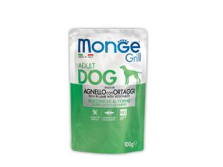 Monge GRILL POUCH AGNELLO con ORTAGGI, Паучи для взрослых собак с ягненком и овощами, 100 г