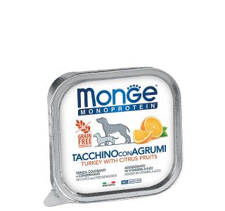 Monge Monoprotein TACCHINO CON AGRUMI (Паштет для собак из индейки с цитрусовыми), 150 г