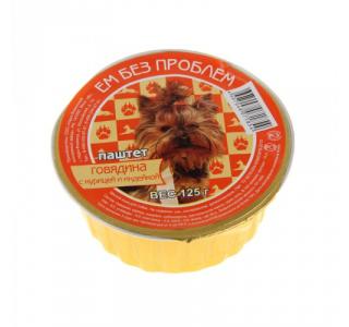 Ем Без Проблем (для взрослых собак) паштет, говядина с курицей и индейкой, 125 гр
