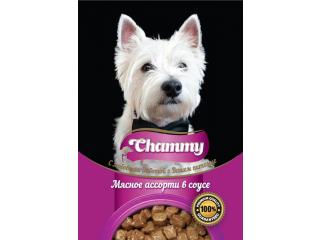 Chammy Пауч для собак мясное ассорти в соусе, 85г.