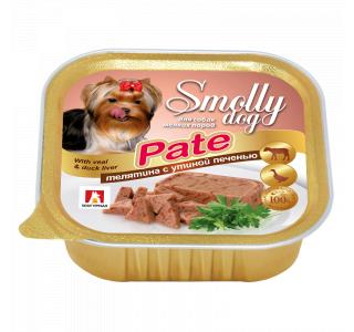 Зоогурман СмоллиДог патэ (Smolly dog pate), Консервы для собак Телятина с утиной печенью, 100г