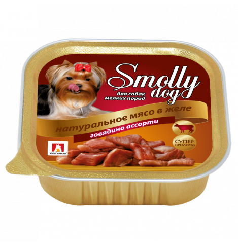 Зоогурман СмоллиДог (Smolly dog), Консервы для собак Говядина ассорти, 100г