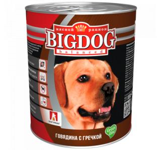 Зоогурман БигДог (BigDog), Консервы для собак  Говядина с гречкой, 850гр.
