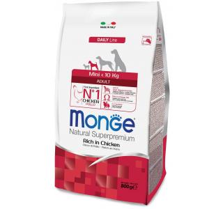 Monge Daily Line Mini Adult, курица с рисом Сухой корм для взрослых собак мелких пород, 800 г
