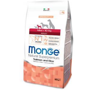 Monge Speciality line Mini Adult, лосось с рисом Сухой корм для взрослых собак мелких пород, 800 г