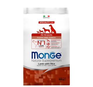 Monge Speciality line Puppy & Junior, ягненок с рисом. Сухой корм для щенков всех пород, 800 г
