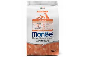 Monge Speciality line Puppy & Junior, лосось с рисом. Сухой корм для щенков всех пород, 800 г