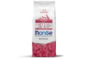 Monge Dog Monoprotein All Breeds Beef and Rice говядина с рисом (Сухой корм для собак всех пород), 500г (весовой)