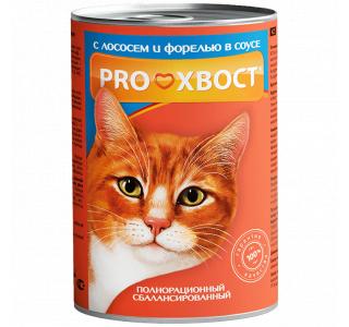 Прохвост "Лосось и форель" Консервированный корм для кошек, 415г