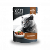 X-Cat с уткой и печенью в соусе Консервированный корм для кошек, 85г