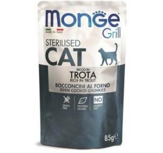 Monge Cat Grill Влажный корм для стерилизованных кошек с форелью, пауч 85 г