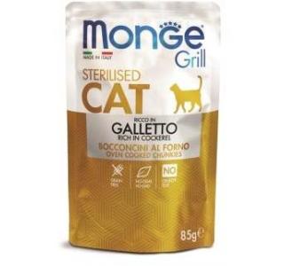 Monge Cat Grill Влажный корм для стерилизованных кошек с курицей, пауч 85 г