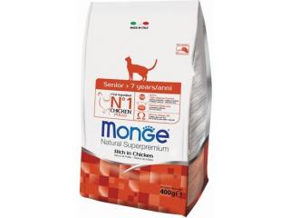 Monge Cat Daily Line Senior Сухой корм для пожилых кошек с курицей, 400 г