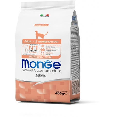 Monge Cat Speciality Line Monoprotein Adult Сухой корм для взрослых кошек из лосося, 400 г