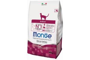 Monge Cat Daily Line Indoor Сухой корм для домашних кошек из курицы, 400 г