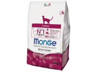 Monge Cat Daily Line Indoor Сухой корм для домашних кошек из курицы, 400 г