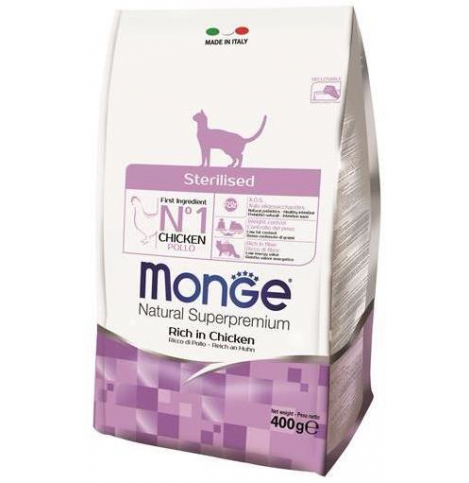 Monge Cat Daily Line Sterilised Cухой корм для стерилизованных кошек из курицы, 400 г