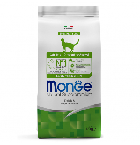 Monge Cat Speciality Line Monoprotein Сухой корм для взрослых кошек из кролика, 100г (весовой)