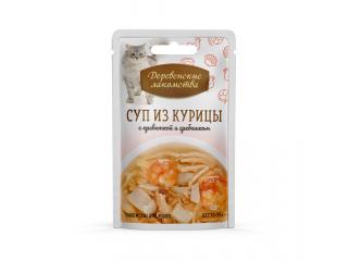 Деревенские лакомства Суп из курицы с креветкой и гребешком, 35г