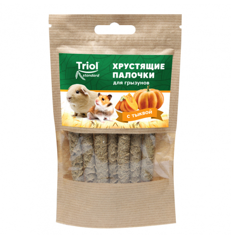 TRIOL Standard хрустящие палочки Лакомство для грызунов с тыквой, 30г