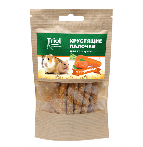 TRIOL Standard хрустящие палочки с морковью Лакомство для грызунов, 30г