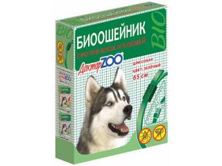 Доктор ZOO, биоошейник против блох и клещей для собак (зеленый), 65 см