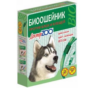 Доктор ZOO, биоошейник против блох и клещей для собак (зеленый), 65 см