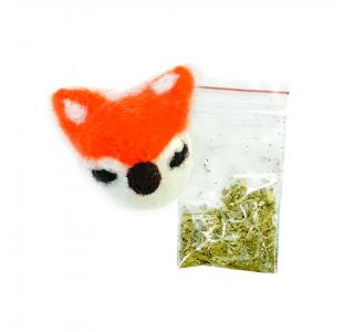 ECOPET Игрушка для кошек Лисенок с кошачьей мятой фетр 4 см