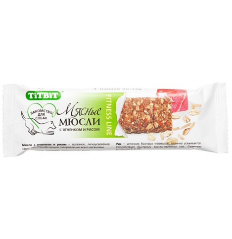 TiTBiT Мюсли Fitness с ягненком и рисом, 1 штука