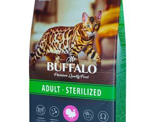 MR. BUFFALO STERILIZED С ИНДЕЙКОЙ Сухой корм для стерилизованных кошек и кастрированных котов, 400г