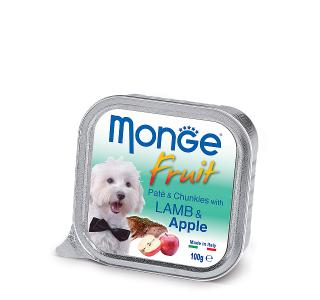 Monge Fruit PATE & CHUNKIES with Lamb & Apple (Паштет для собак из ягненка с яблоком), 100 г