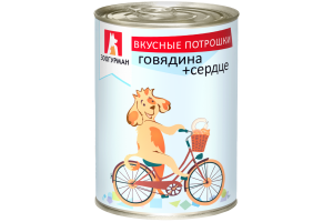 Зоогурман «Вкусные Потрошки», Консервы для собак Говядина+Сердце, 350г