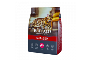 MR. BUFFALO HAIR & SKIN С ЛОСОСЕМ Сухой корм для кошек с чувствительной кожей, 1,8 кг с лососем